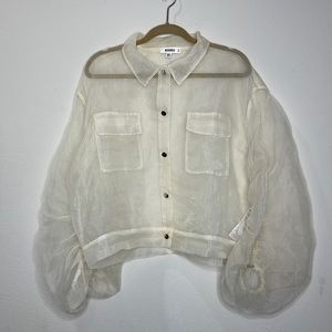 Missguided Sheer White Blouse